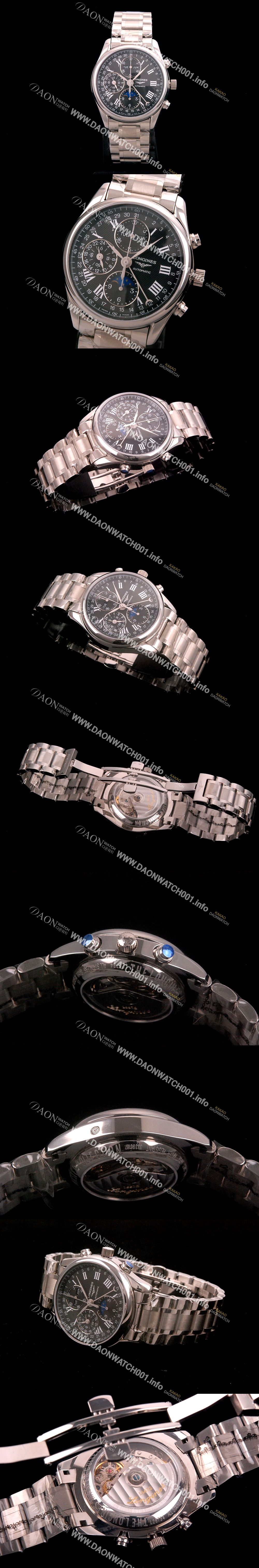 미러급 론진 남성용 워치메이킹 트래디션!! 마스터 컬렉션 L2.673.4.51.7 문페이즈 크로노그래프 베스트 모델 블랙 발리콘 다이얼 오토매틱 무브먼트 LON0403 Ⅳ