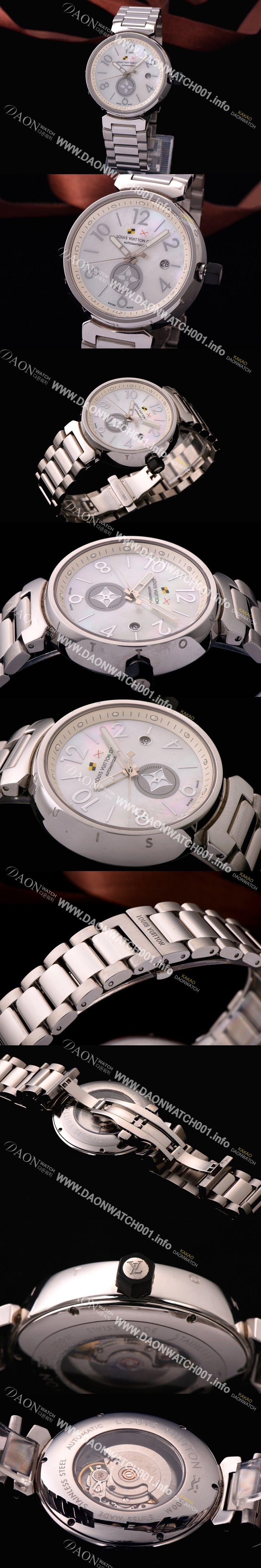 미러급 루이비통 남성용 자개 무늬 화이트 다이얼 탕부르 LOU4210 Ⅳ