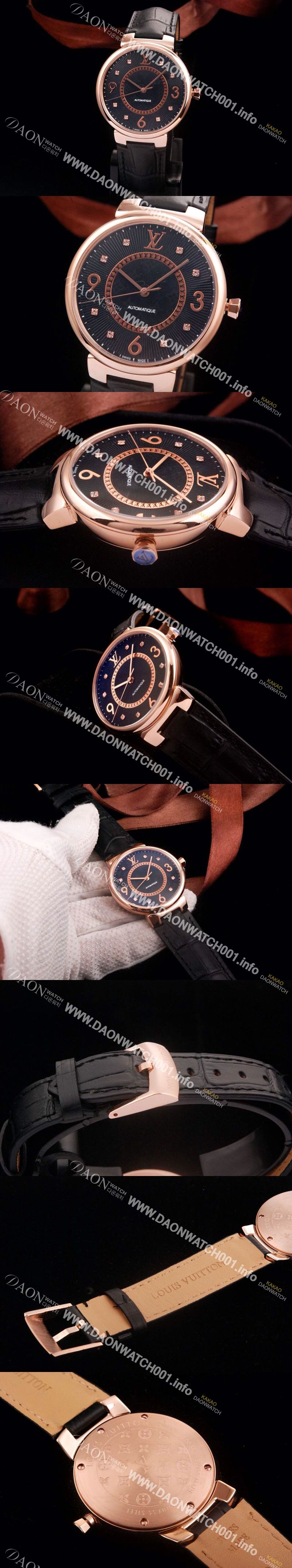 미러급 루이비통 남성용 브라운 다이얼 탕부르 모노그램 Quartz Movement LOU4212 Ⅳ