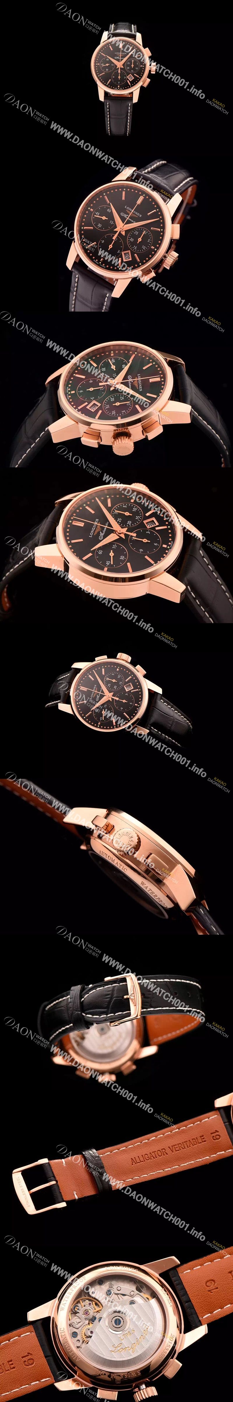 미러급 론진 남성용 마스터 컬렉션 크로노그래프 오토매틱 블랙다이얼 LON0440 Ⅳ