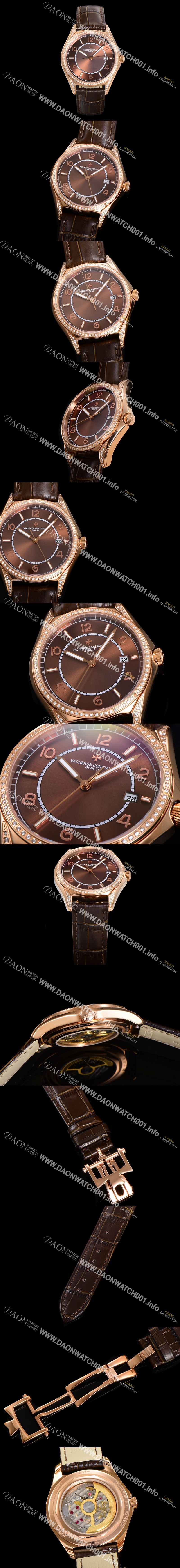 미러급 바쉐론 콘스탄틴 남성용 피프티식스 Ref.4600E 오토매틱 1326 타입 18K 로즈골드 40mm 보석/큐빅 가죽줄 브라운 다이얼 vac1151 Ⅳ