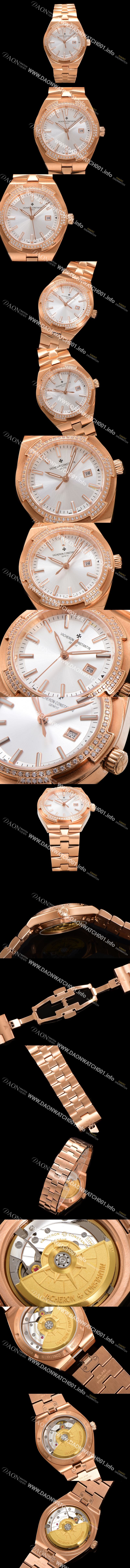 미러급 바쉐런 콘스탄틴 여성용 오버시즈 4605V200R-B968 18K 로즈골드 오토매틱 무브먼트 35mm 실버 다이얼 vac1144 Ⅳ