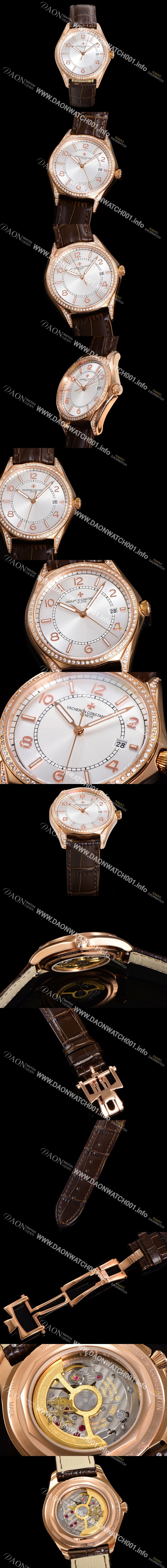 미러급 바쉐론 콘스탄틴 남성용 피프티식스 Ref.4600E 오토매틱 1326 타입 18K 로즈골드 40mm 보석/큐빅 가죽줄 실버 다이얼 vac1149 Ⅳ