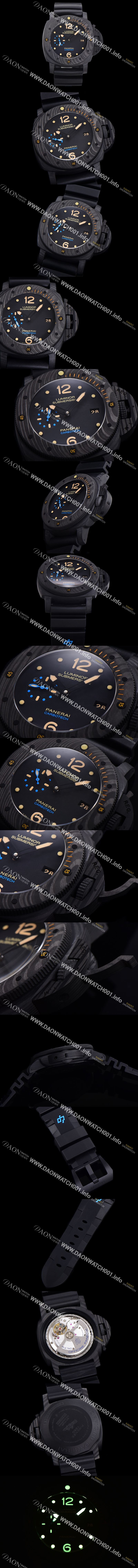 미러급 파네라이 남성용 루미노르 서브머서블 1950 카보테크 3데이즈 오토매틱 PAM00616 블랙 다이얼 PAN0455 Ⅳ