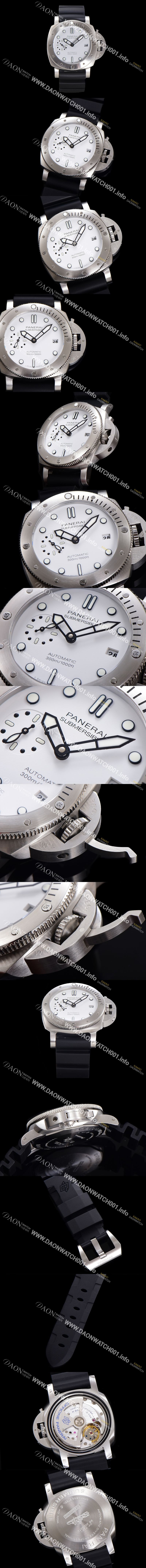 미러급 파네라이 남성용 서브머시블 비앙코 PAM02223 오토매틱 Cal P. 900 타입 42mm 우레탄 화이트 다이얼 pan5208 Ⅳ