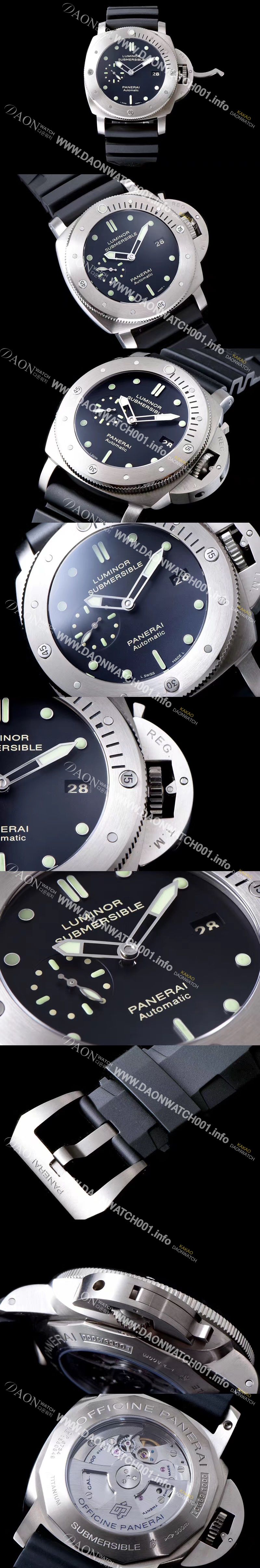 미러급 파네라이 남성용 서브멀시브 3데이즈 PAM00305 오토매틱 Cal.P.9000 무브먼트 블랙 다이얼 PAN0410 Ⅳ
