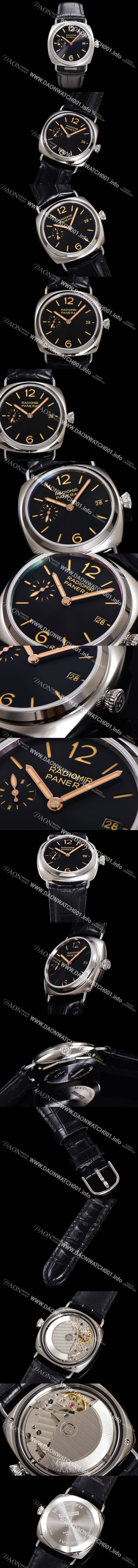 미러급 파네라이 남성용 라디오미르 콰란타 PAM01294 40mm 오토매틱 가죽줄 블랙 다이얼 pan5207 Ⅳ