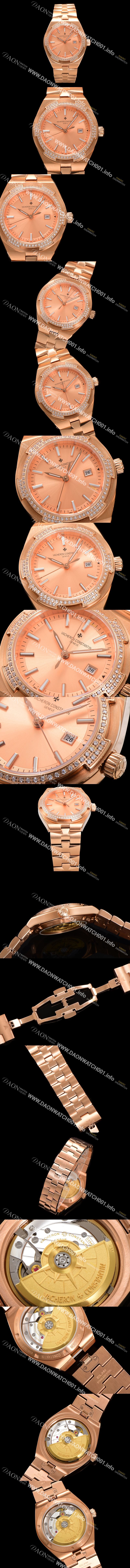 미러급 바쉐런 콘스탄틴 여성용 오버시즈 4605V200R-B968 18K 로즈골드 오토매틱 무브먼트 35mm 샴페인 다이얼 vac1145 Ⅳ