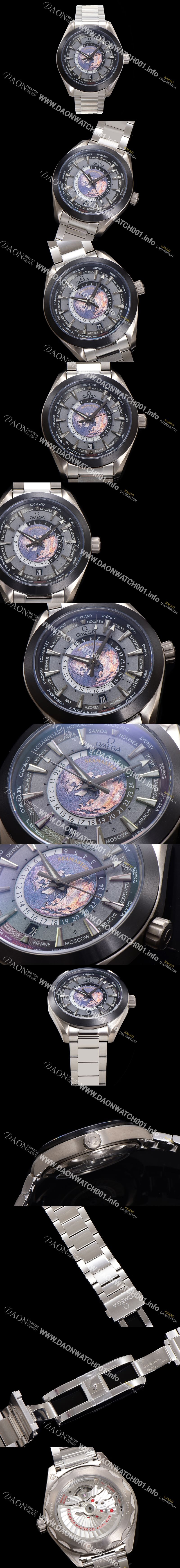 미러급 오메가 남성용 씨마스터 220.92.43.22.99.001 아쿠아테라 150M GMT 월드타이머 43미리 오토매틱 Cal. 8938 타입 메탈줄 그레이 다이얼 omg20242 Ⅳ