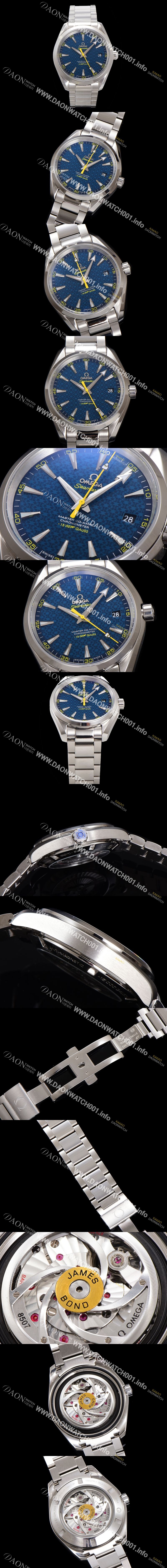 미러급 오메가 남성용 씨마스터 231.10.42.21.03.004 아쿠아테라 제임스 본드 007 리미티드 에디션 15,007 Gauss 코-액시얼 41.5MM 크로노미터 블루 다이얼 오토매틱 무브먼트 omg20230 Ⅳ