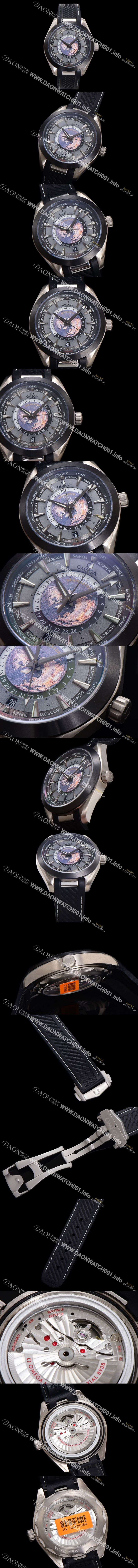 미러급 오메가 남성용 씨마스터 220.92.43.22.99.001 아쿠아테라 150M GMT 월드타이머 43미리 오토매틱 Cal. 8938 타입 우레탄줄 그레이 다이얼 omg20244 Ⅳ