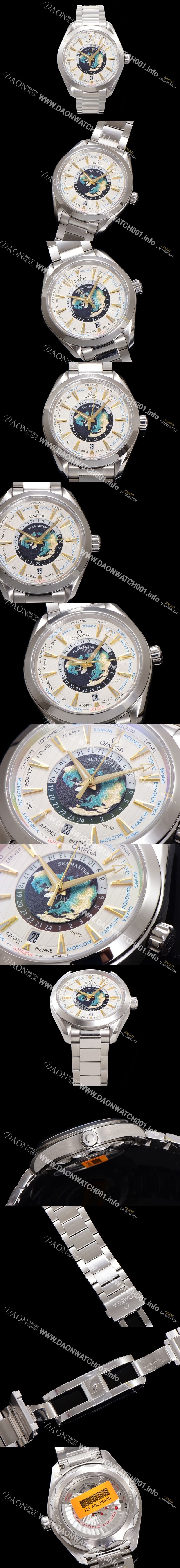 미러급 오메가 남성용 씨마스터 220.93.43.22.99.001 아쿠아테라 150M GMT 월드타이머 43미리 오토매틱 Cal. 8938 타입 메탈줄 실버 다이얼 omg20243 Ⅳ