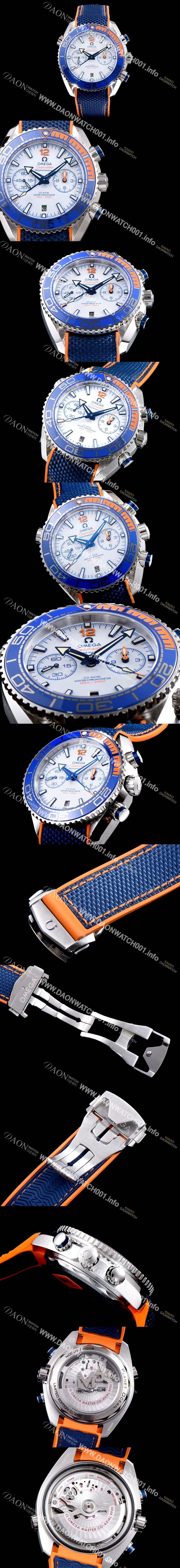 미러급 오메가 남성용 시마스터 플래닛 오션600M 215.32.46.51.04.001 OM사 코-액시얼 마스터 크로노미터 크로노그래프 화이트다이얼 오토매틱 무브먼트 OMG0002 Ⅳ