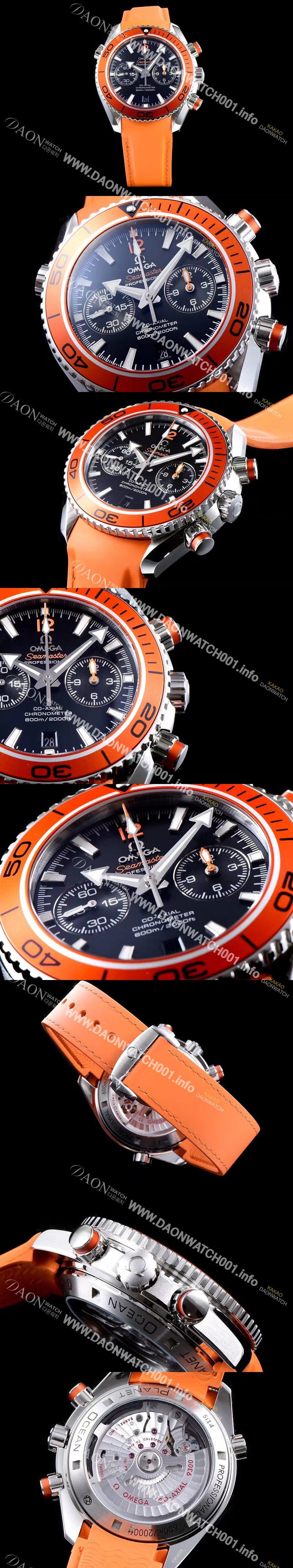 미러급 오메가 남성용 씨마스터 ETA-7750 오토매틱 무브먼트 블랙 다이얼 OMG0020 Ⅳ