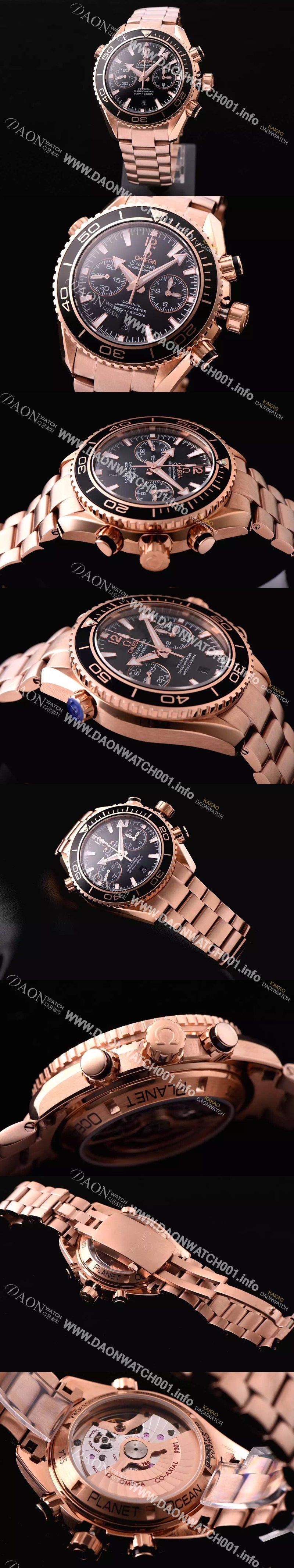 미러급 오메가 남성용 씨마스터 ETA-7750 오토매틱 무브먼트 블랙 다이얼 OMG0021 Ⅳ