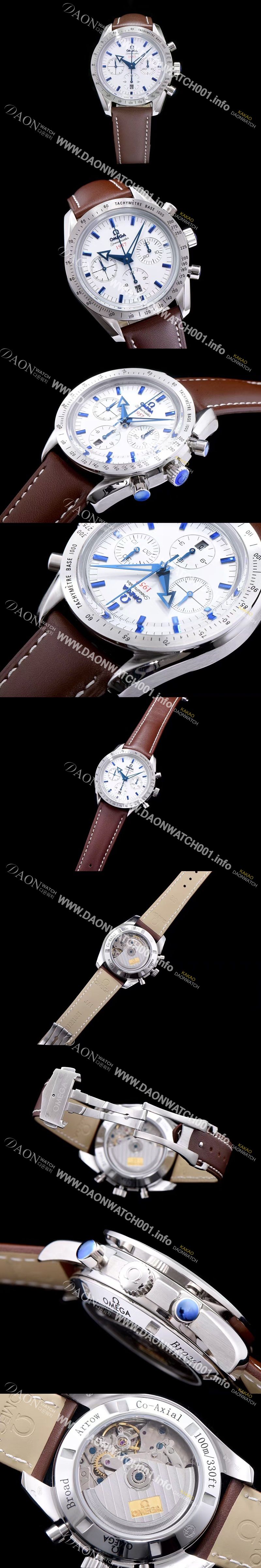 미러급 오메가 남성용 스피드마스터 1957 화이트 다이얼 오토매틱 무브먼트 OMG0343 Ⅳ