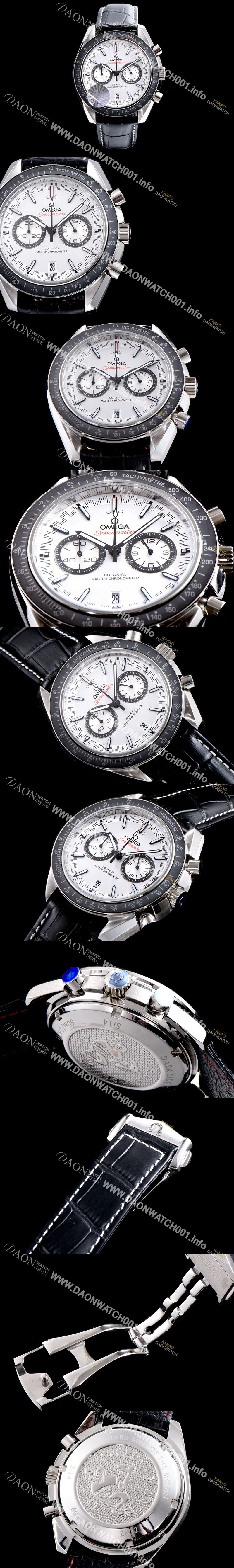 미러급 오메가 남성용 스피드마스터 329.33.44.51.04.001 레이싱 코-액시얼 마스터 크로노미터 타키미터 크로노그래프 화이트 다이얼 일본 수입산 쿼츠 무브먼트 OMG00003 Ⅳ
