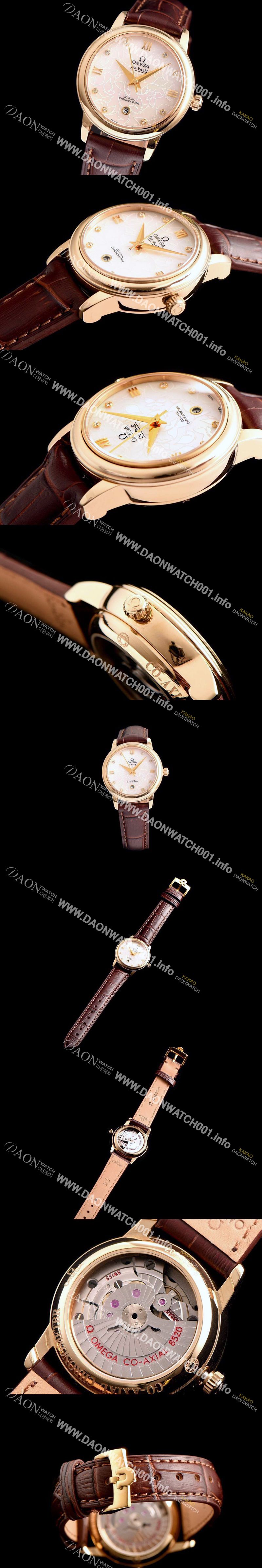 미러급 오메가 여성용 드빌 424.12.33.20.55 18k 옐로골드 자게 화이트 다이얼 오토매틱 무브먼트 OMG0015 Ⅳ