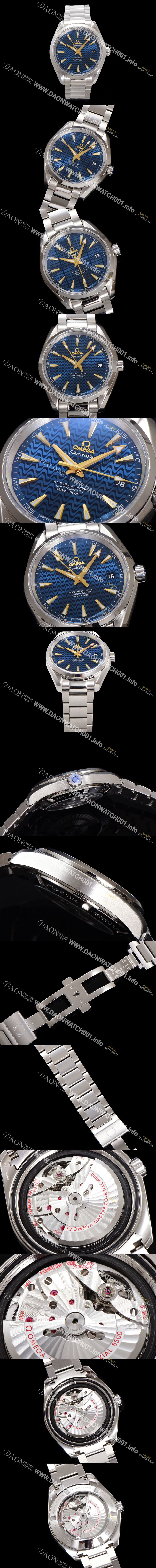 미러급 오메가 남성용 씨마스터 231.10.42.21.03.006 아쿠아테라 150M 마스터 코-액시얼 41.5MM 크로노미터 블루 래커드 다이얼 오토매틱 무브먼트 omg20229 Ⅳ