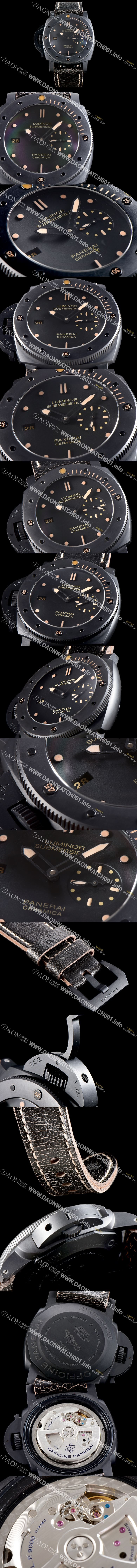 미러급 파네라이 남성용 서브멀시브 3데이즈 세라미카 데스트로 PAM00607 오토매틱 Cal.P9000 타입 47mm 블랙 다이얼 pan5221 Ⅳ