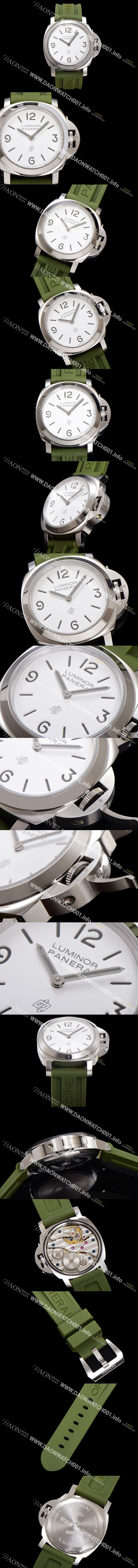 미러급 파네라이 남성용 루미노르 PAM01087 베이스 로고 오토매틱 6497-2 타입 44mm  우레탄 화이트 다이얼 pan5194 Ⅳ