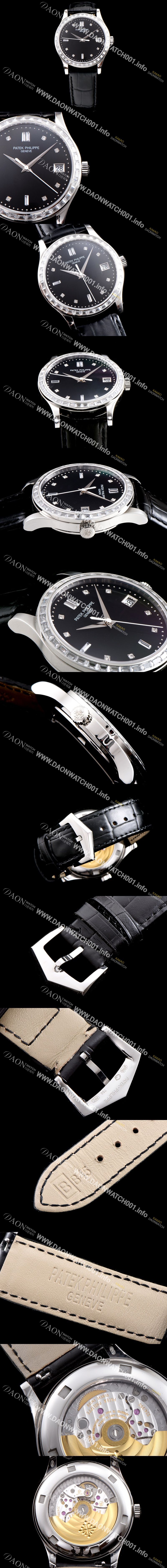 미러급 파텍필립 남성용 하이엔드 최고급 브랜드 칼라트라바 5298P-012 최상급 쥬얼 다이아몬드 베젤 18k 화이트골드 블랙 다이얼 오토매틱 무브먼트 PAT0130 Ⅳ