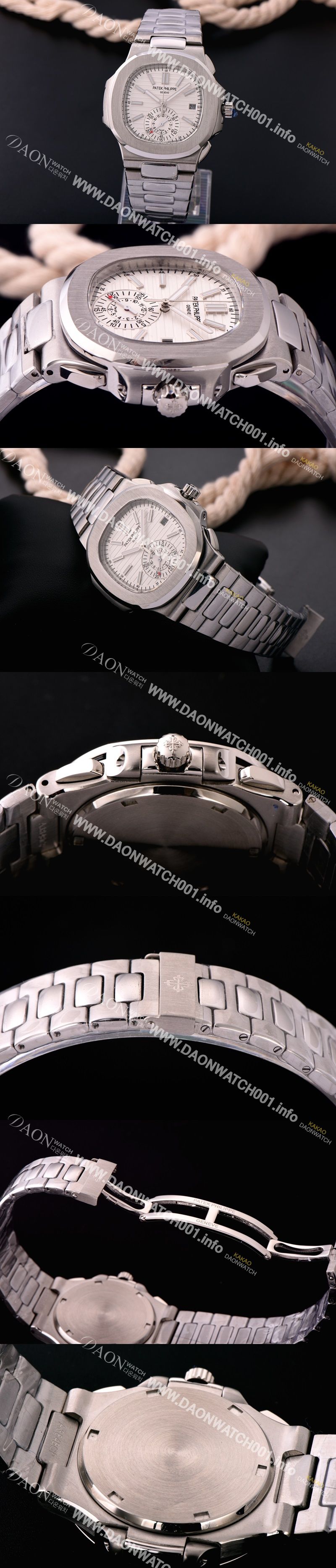 미러급 파텍필립 노틸러스 스위스 쿼츠 화이트 다이얼 PAT0423 Ⅳ