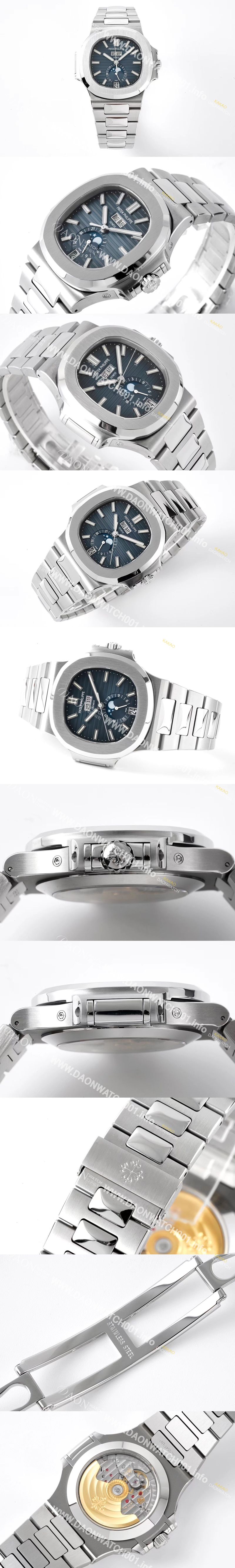 미러급 파텍필립 남성용 노틸러스 5726/1A-014 오토매틱 Cal.324 타입 40미리 메탈줄/밴드 블루 다이얼 PAT75440 Ⅳ