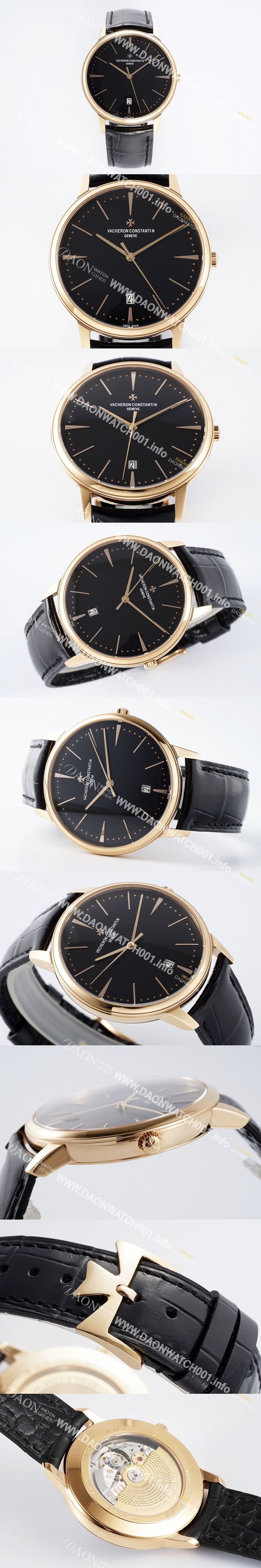 미러급 바쉐론콘스탄틴 남성용 패트리모니 85180/000R-9232 셀프 와인딩 드레스 워치!! 18K 로즈골드 케이스 블랙 다이얼 오토매틱 무브먼트 vac1161 Ⅳ