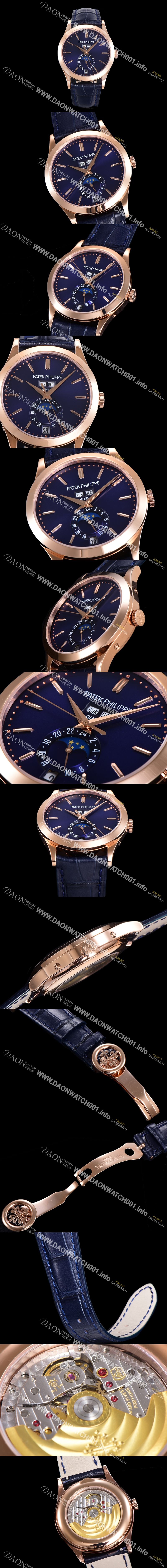 미러급 파텍필립 남성용 컴플리케이션 5396R-014 에뉴얼 캘린더 39MM UP!! 데이-데이트 문페이즈 18K 로즈골드 케이스 네이비 다이얼 Cal.324 S C 오토매틱 무브먼트 PAT0150 Ⅳ