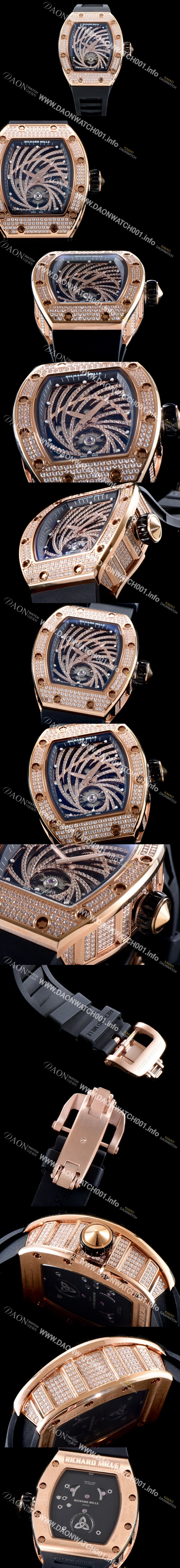 미러급 리차드밀레 여성 컬렉션 RM51-02 투르비용 다이아몬드 트위스터 워치!! 수공 맞물림 형식의 쥬얼세팅 스켈레톤 다이얼 오토매틱 무브먼트 RIC0242 Ⅳ