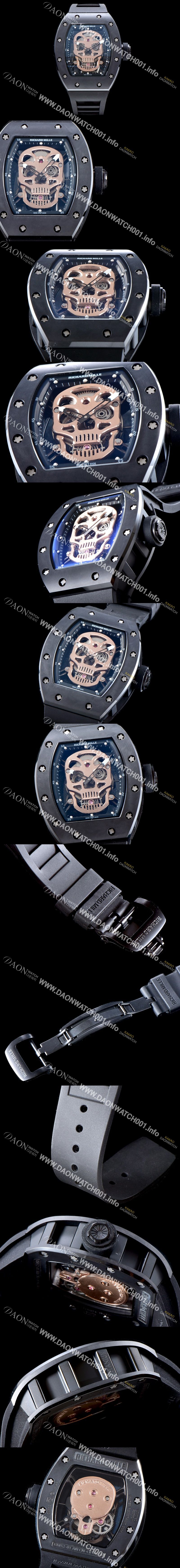 미러급 리차드밀레 남성용 리차드밀레 RM52-01 스컬 워치 스켈레톤&해골무늬 다이얼 오토매틱 무브먼트 RIC0450 Ⅳ