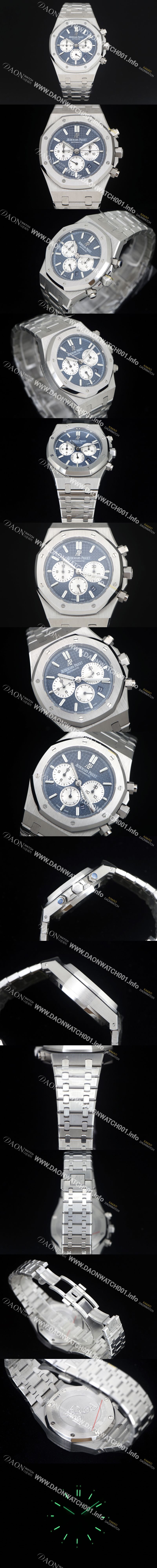 미러급 오데마피게 남성용 로얄오크 26331ST.OO.1220ST.01 블루 와플 다이얼 신형 ETA 7750B-2 오토매틱 무브먼트 AUD88423 Ⅳ