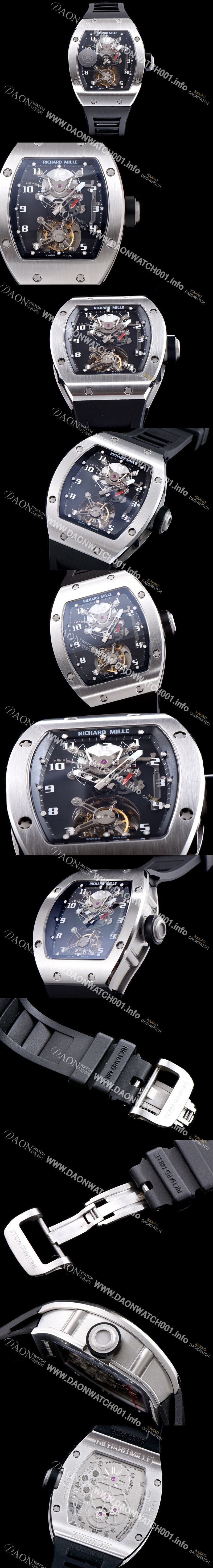 미러급 리차드밀레 남성용 RM001 새틴 폴리쉬드 스켈레톤 다이얼 아시안 투어빌론 탑재 무브먼트 RIC0421 Ⅳ