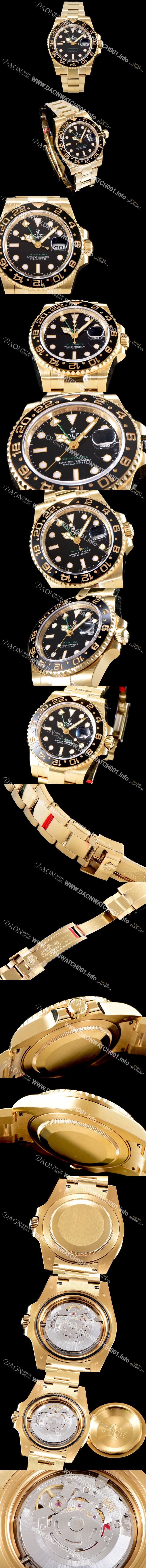미러급 로렉스 남성용 지엠티 마스터II 116718-LN-78208 BEST 모델 신형버젼 고급스러운 18K 옐로우골드 케이스 세라믹 베젤 블랙 다이얼 오이스터 브레이슬릿 오토매틱 무브먼트 ROL0502 Ⅳ
