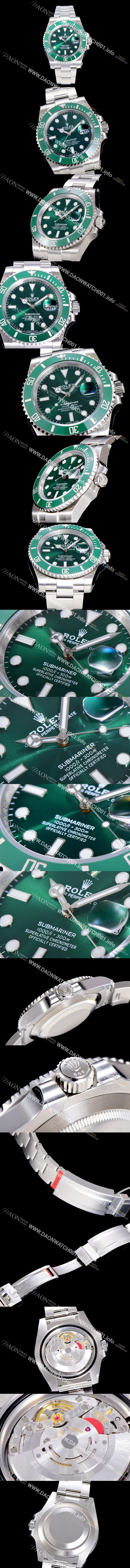 미러급 로렉스 남성용 VIP 타입 최종형 서브마리너 데이트 116610LV-97200 그린 세라믹 베젤 그린 다이얼 3135 오토매틱 무브먼트 ROL5315 Ⅳ