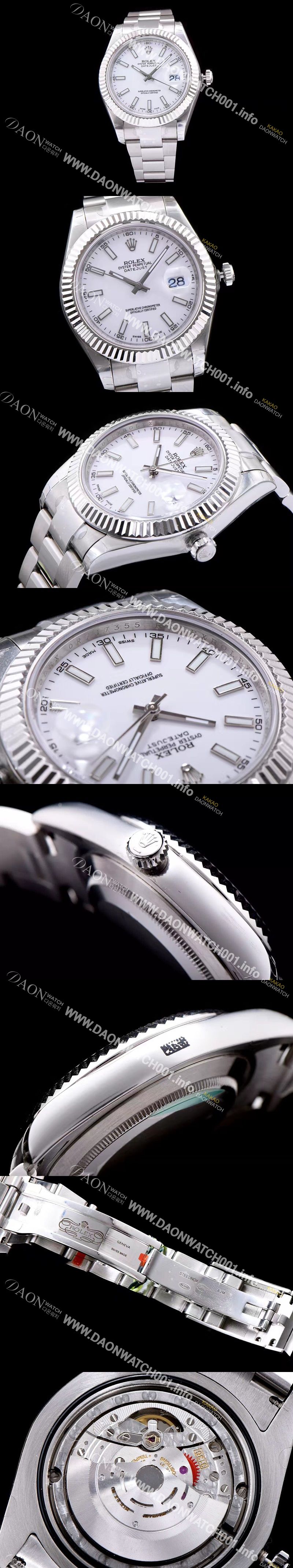 미러급 로렉스 남성용 데이져스트 스위스 3136 오토매틱 무브먼트 화이트 다이얼 ROL0102 Ⅳ