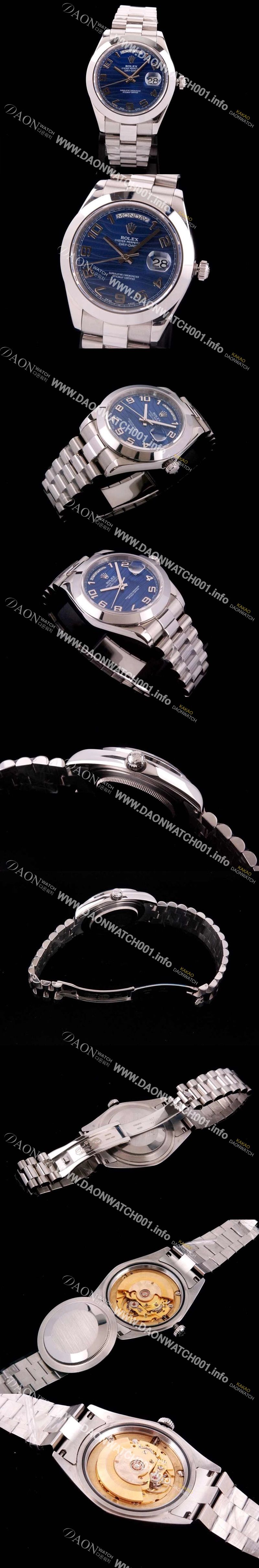 미러급 로렉스 남성용 데이데이트 2 블루 웨이브 다이얼/ 아라비안 인덱스 ROL4235 Ⅳ