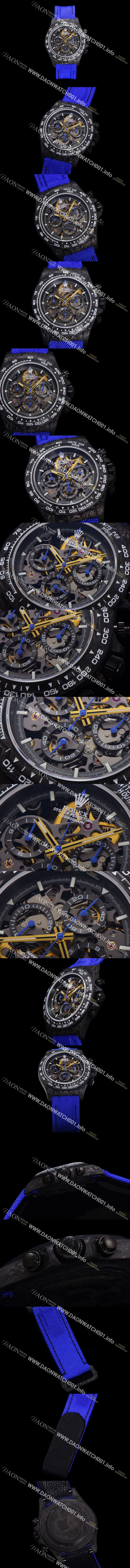 미러급 로렉스남성용 데이토나 포지드카본 40mm 크로노그래프 오토매틱 Cal.4130 무브먼트 스켈레톤 다이얼 rol5369 Ⅳ