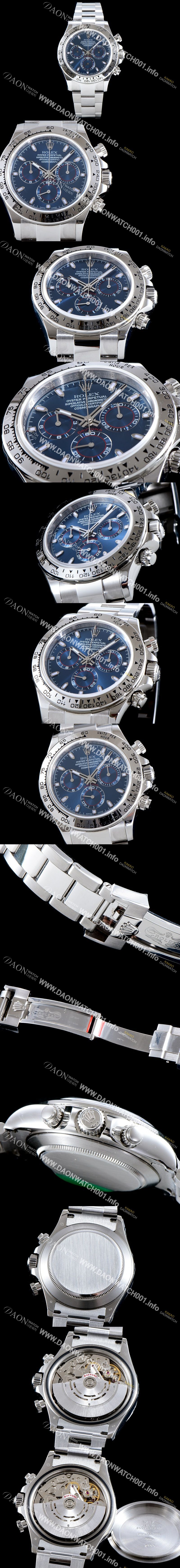 미러급 로렉스 남성용 데이토나 블루 다이얼 오토매틱 무브먼트 ROL0155 Ⅳ