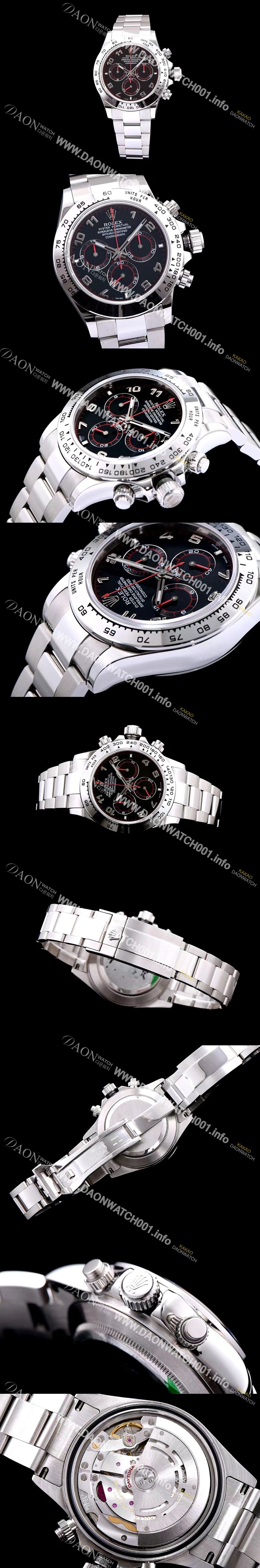 미러급 로렉스 남성용 데이토나 블랙 다이얼 오토매틱 무브먼트 ROL0131 Ⅳ