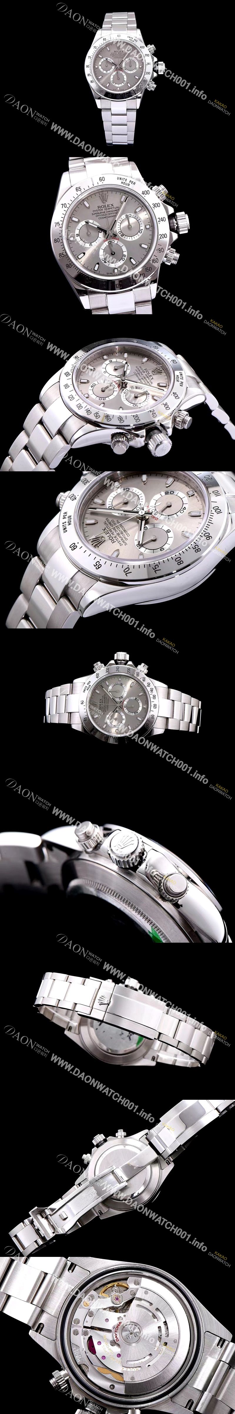 미러급 로렉스 남성용 데이토나 그레이 다이얼 오토매틱 무브먼트 ROL0101 Ⅳ