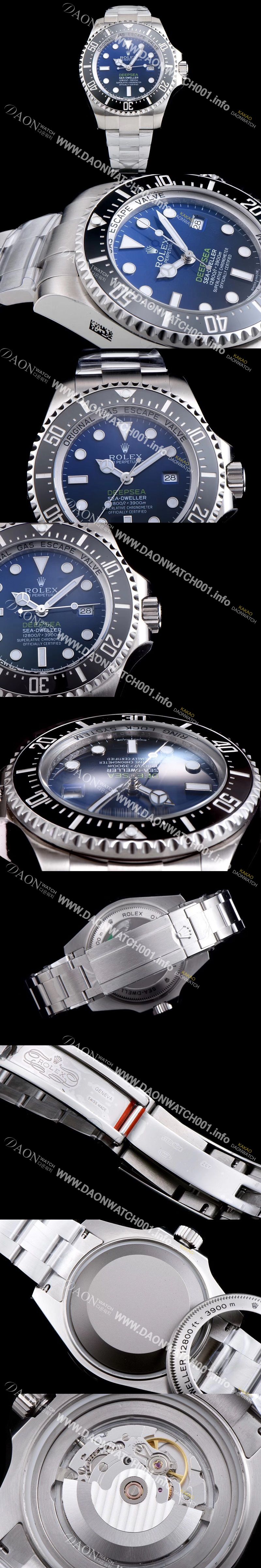 미러급 로렉스 남성용 딥씨 116660-98210 씨드월러 띱 블루 다이얼 세라믹 베젤 오토매틱 무브먼트 ROL0200 Ⅳ