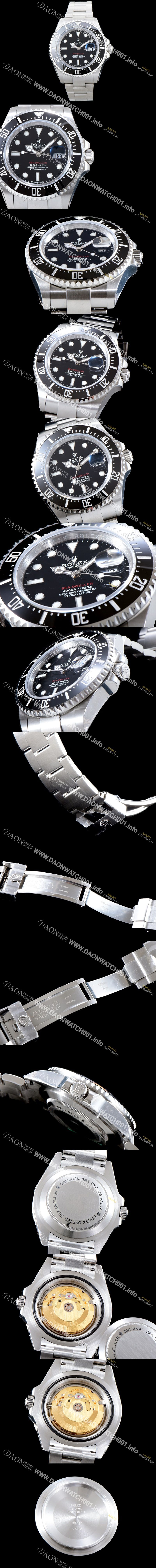 미러급 로렉스 남성용 딥씨 126600 블랙 다이얼 세라믹 베젤 2836-오토매틱 무브먼트 ROL0401 Ⅳ