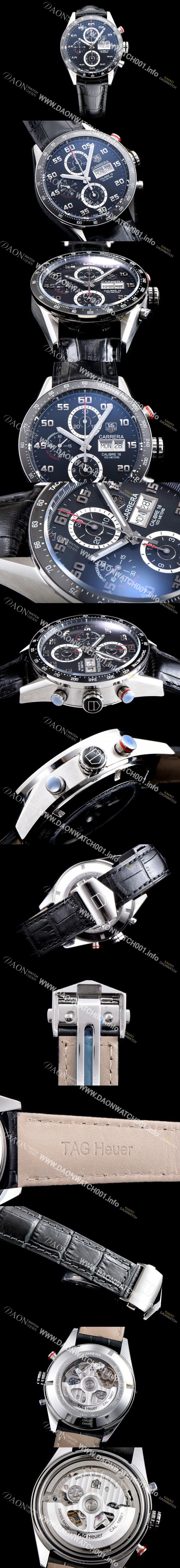 미러급 태그호이어 남성용 TOP Grade Quality 까레라 크로노그래프 오토매틱 타키메터 블랙다이얼 TAG0103 Ⅳ