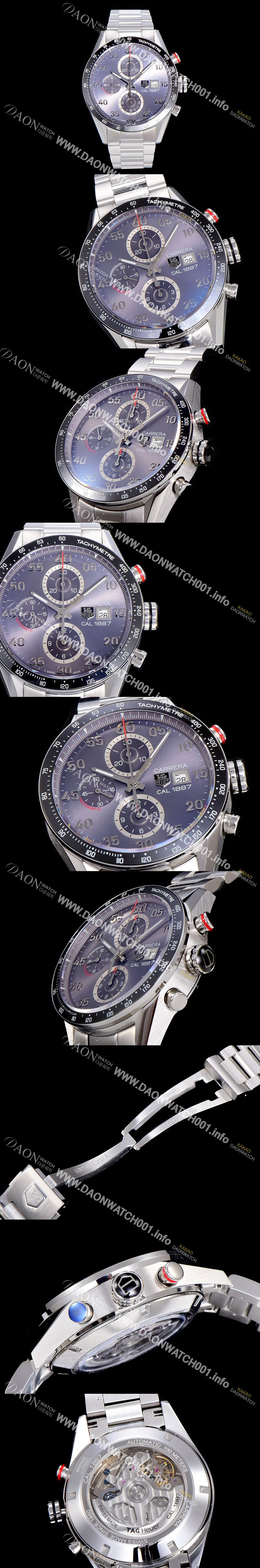 미러급 태그호이어 남성용 까레라 크로노그래프 그레이 다이얼 ETA-7750 오토매틱 무브먼트 TAG0200 Ⅳ