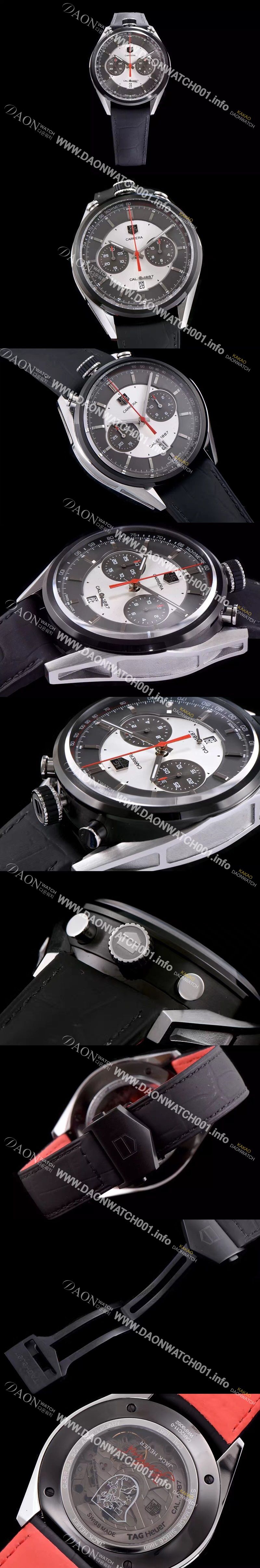 미러급 태그호이어 남성용 까레라 43mm 블랙 다이얼 TAG0212 Ⅳ