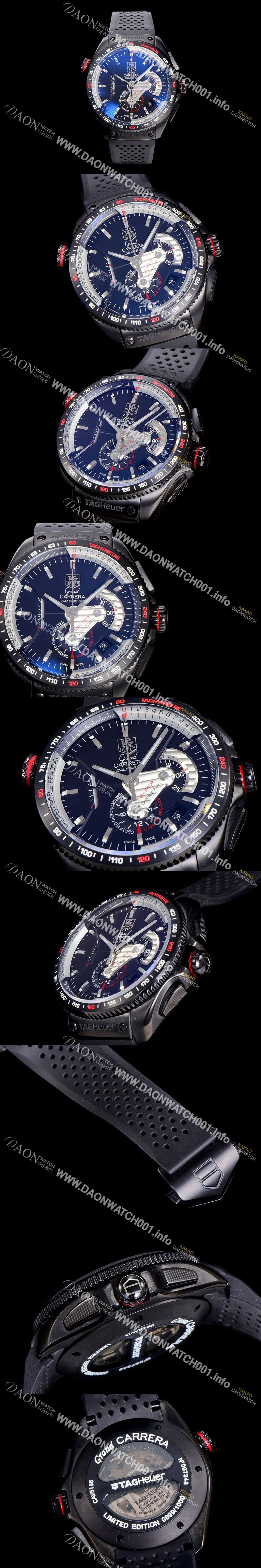 미러급 태그호이어 남성용 까레라 칼리버 17 블랙 다이얼 오토매틱 무브먼트 TAG0250 Ⅳ