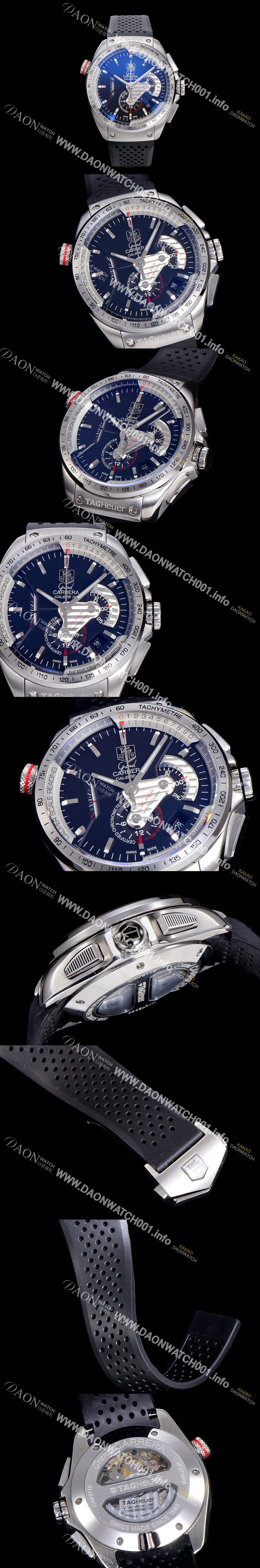 미러급 태그호이어 남성용 그랜드 까레라 칼리버 블랙 다이얼 오토매틱 무브먼트 TAG0252 Ⅳ