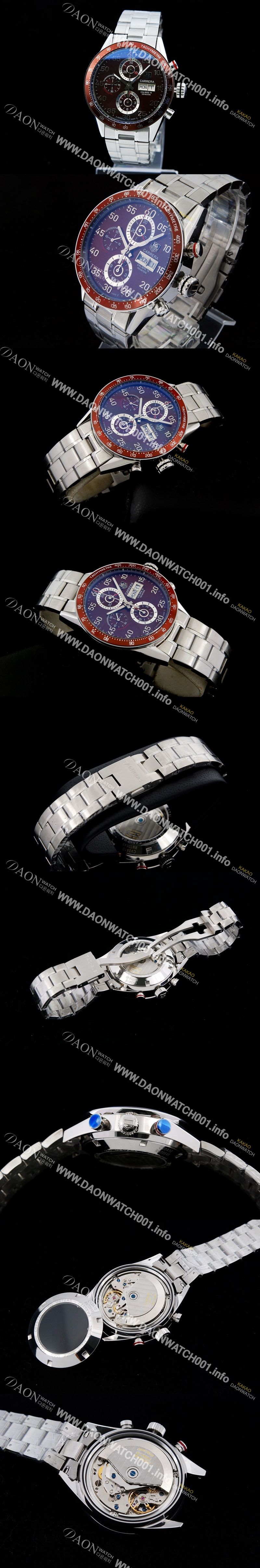 미러급 태그호이어 남성용 까레라 칼리버 16 크로노그래프 오토매틱 브라운 다이얼 TAG4205 Ⅳ